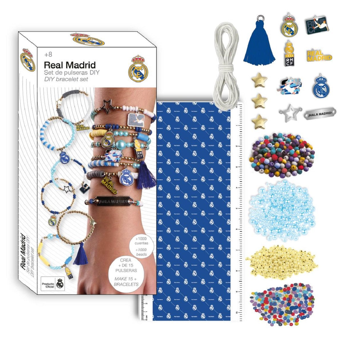 Real Madrid DIY Schmuck-Bastelset für Kinder mit Armbändern und Perlen