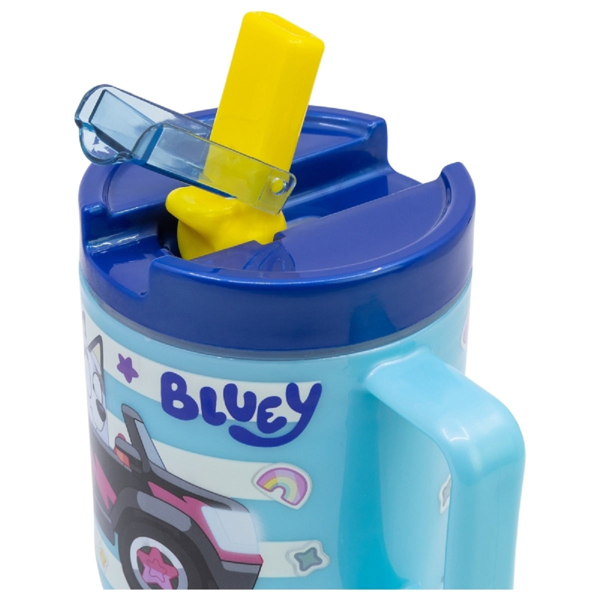 Bluey Becher Kunststoffbecher 530  ml mit Schraubdeckel – Motivbecher für Kinder