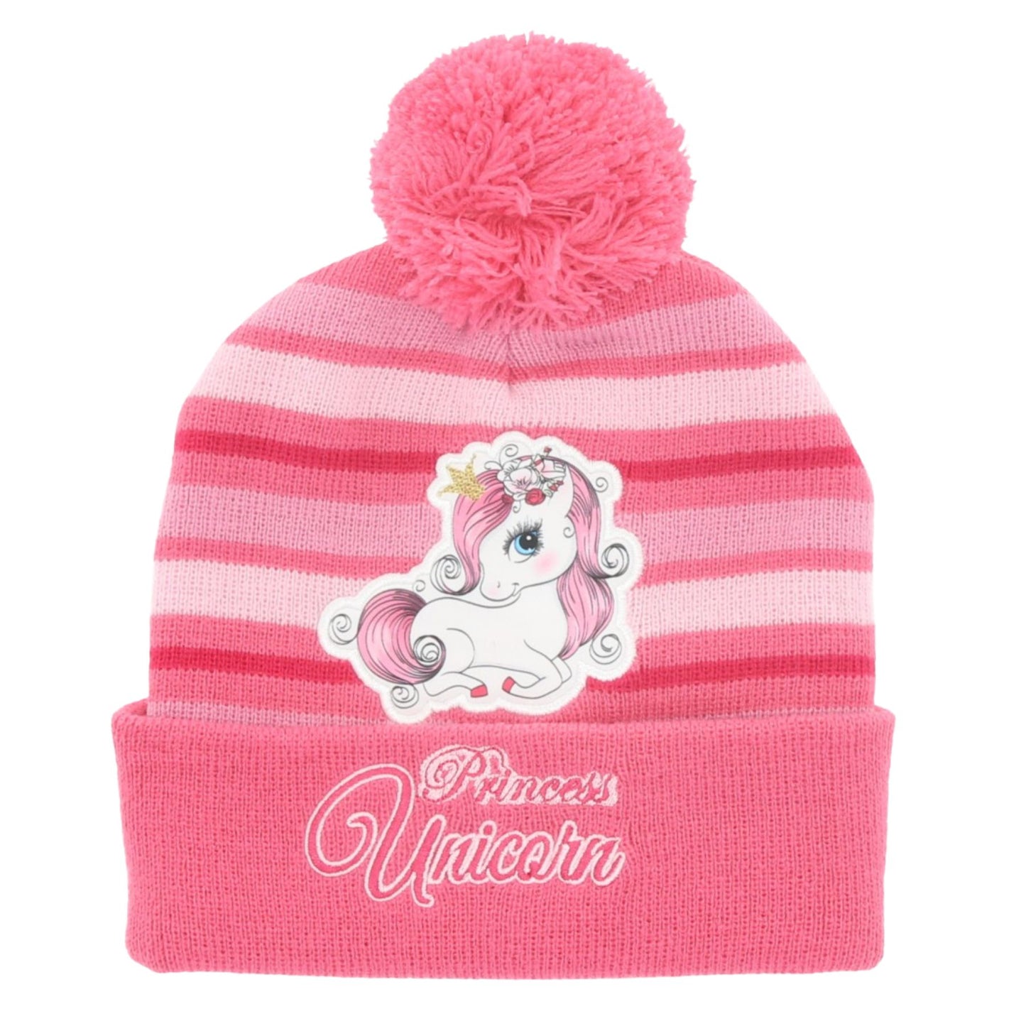 Unicorn Bommel-Mütze – Warme Wintermütze für Kinder Onesize