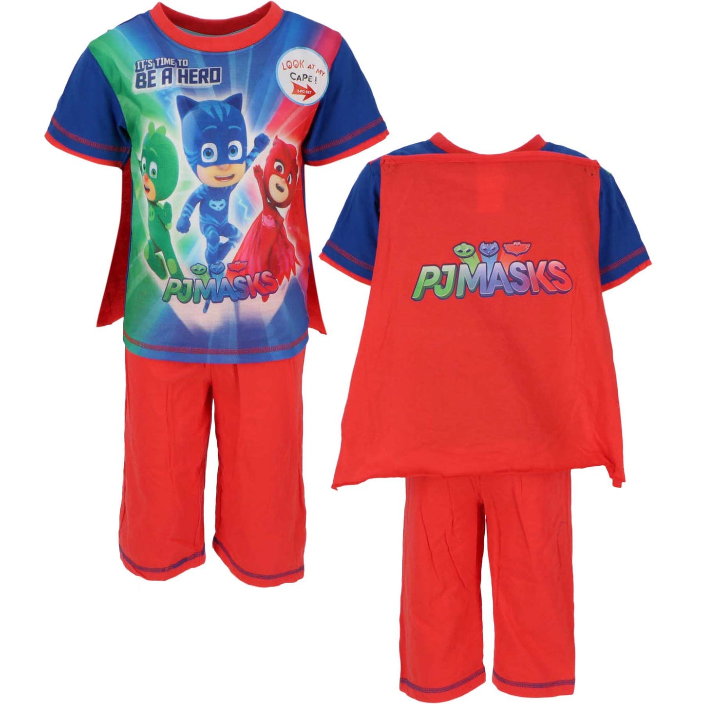 PJ Masks 2-teiliges Set T-Shirt mit Umhang und kurze Hose für Kinder