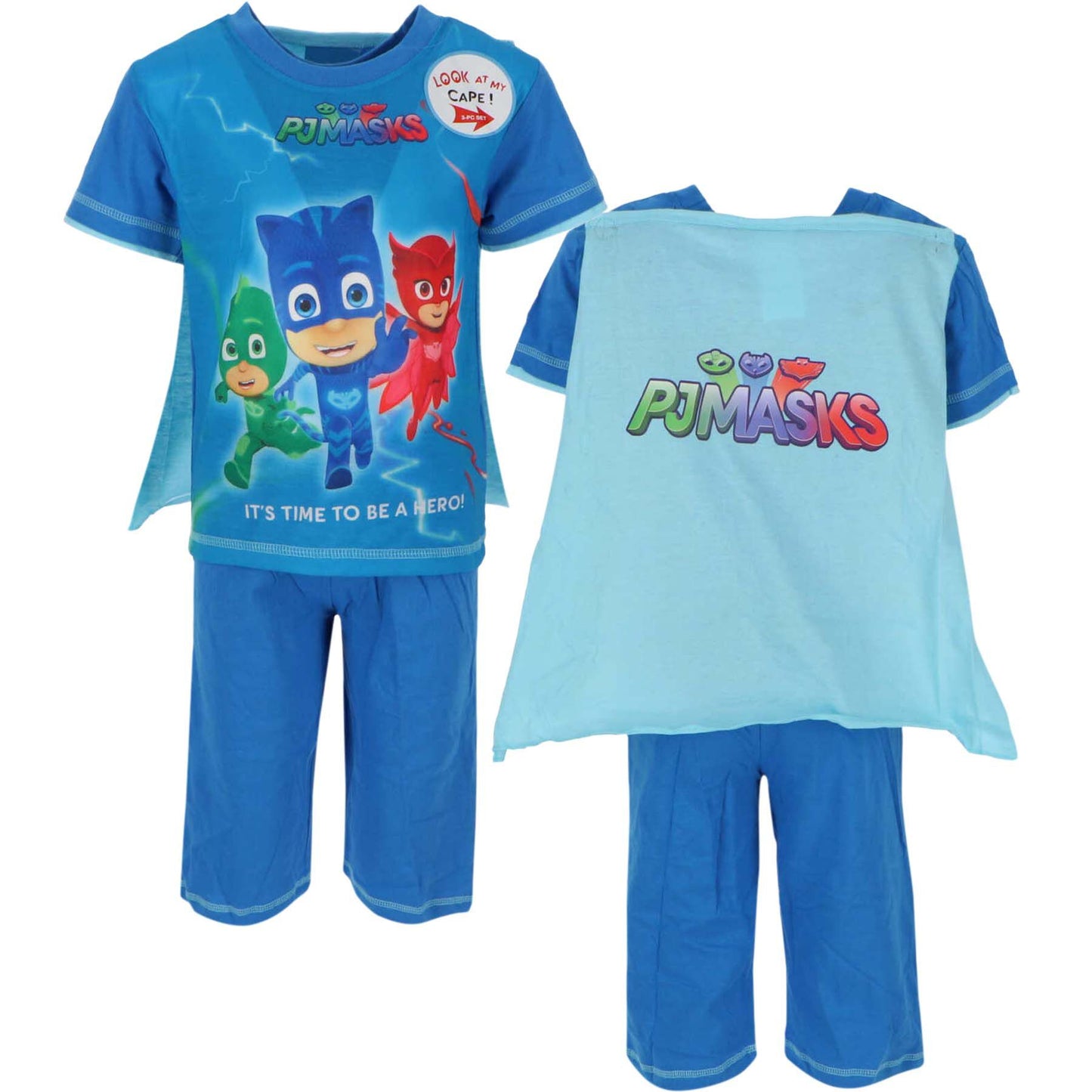 PJ Masks 2-teiliges Set T-Shirt mit Umhang und kurze Hose für Kinder
