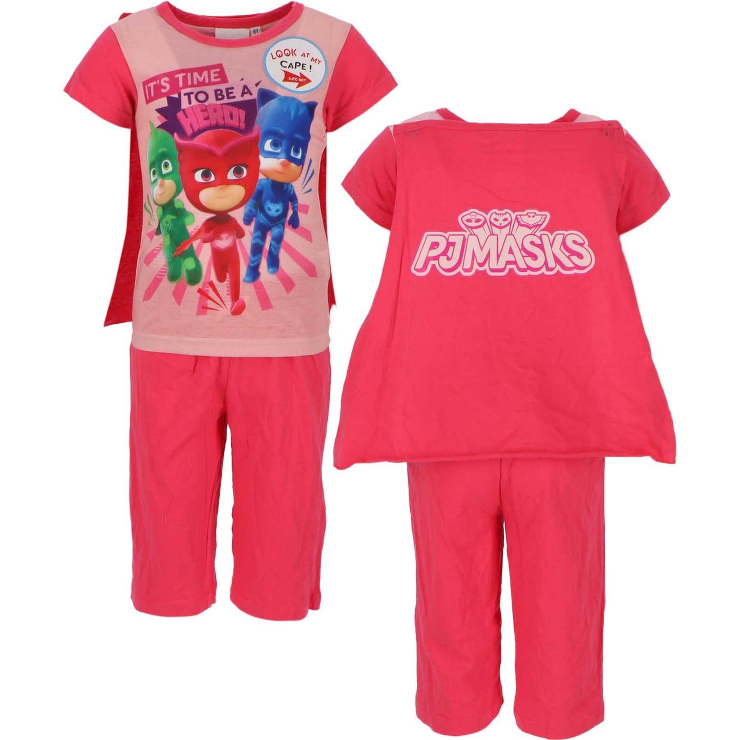 PJ Masks 2-teiliges Set T-Shirt mit Umhang und kurze Hose für Kinder