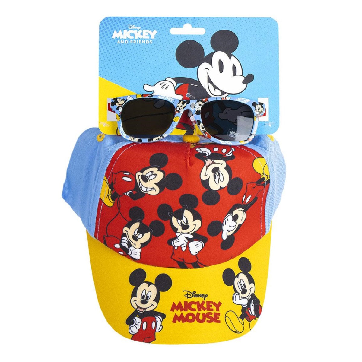 Disney Mickey Mouse Kinder Cap & Sonnenbrille – Perfektes Set für den Sommer