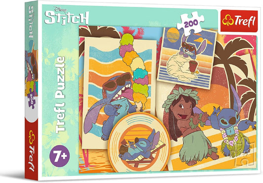 Lilo & Stitch Musische Welt 200 Teile Buntes Puzzle mit Helden der Fernsehserie Spiel für Kinder ab 7 Jahren