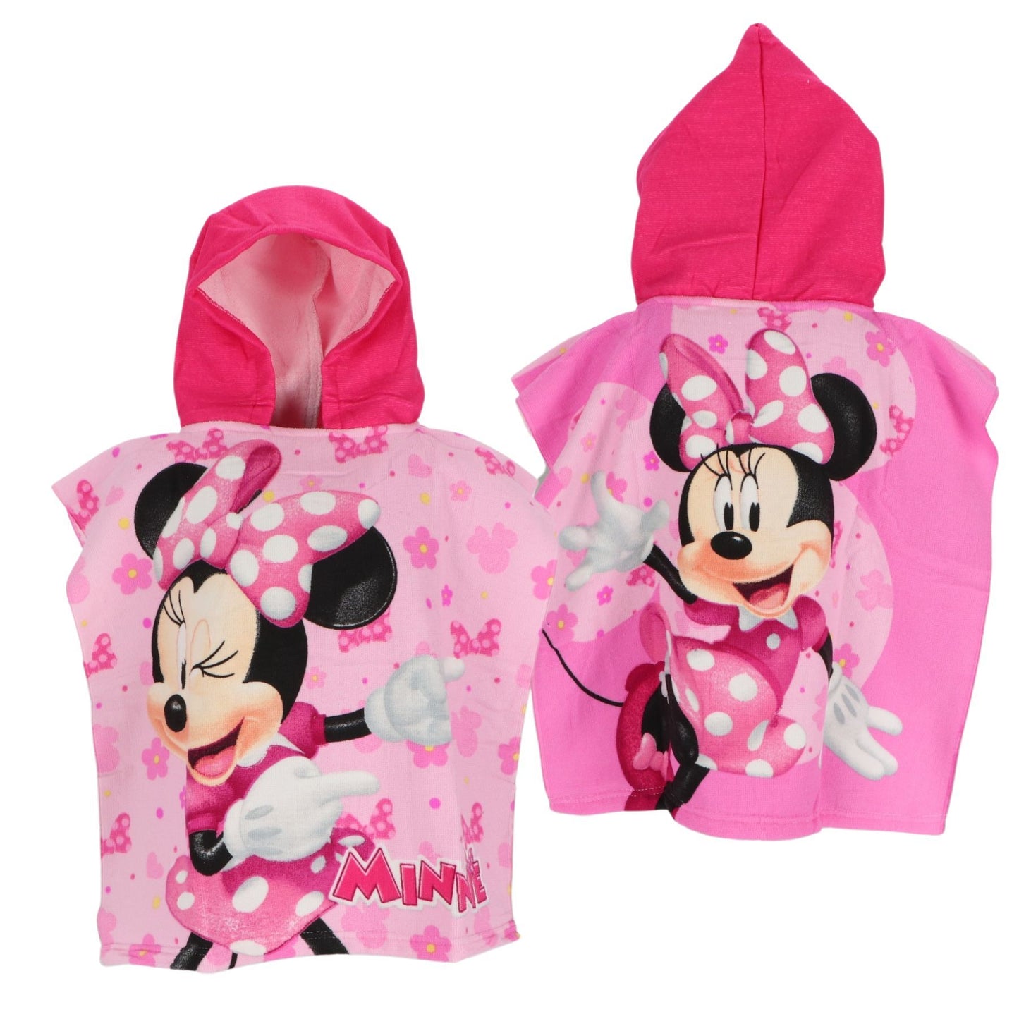 Disney Minnie Mouse Mikrofaser Poncho für Kinder – 100x55 cm OneSize