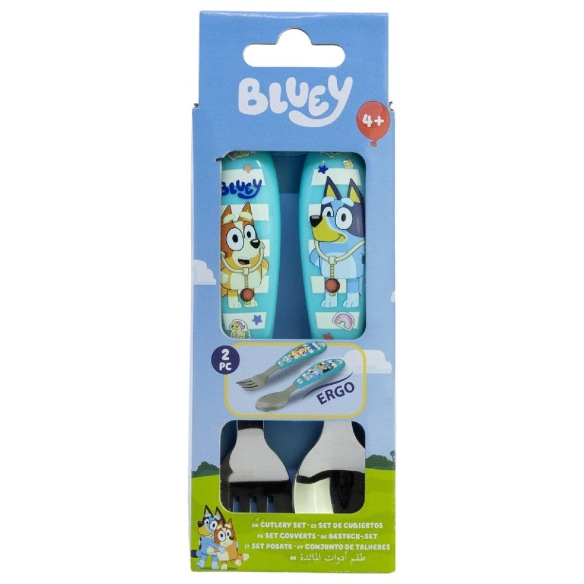 Bluey Kinderbesteck Set 2-teilig – Löffel & Gabel mit Motivgriffen