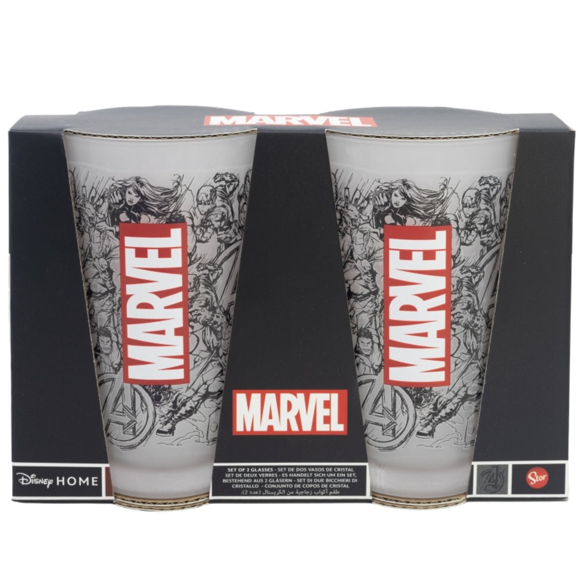 Marvel Becher-Set – 2 Gläser im coolen Heldenlook – 490ml Fassungsvermögen