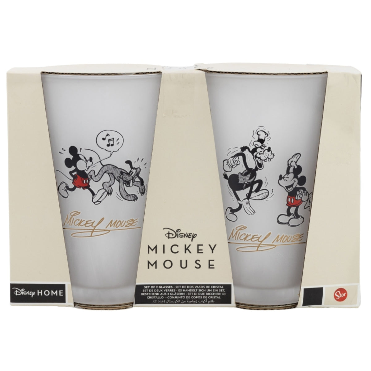 Mickey Mouse Vintage Gläser Set 2-teilig 490ml Disney Trinkgläser