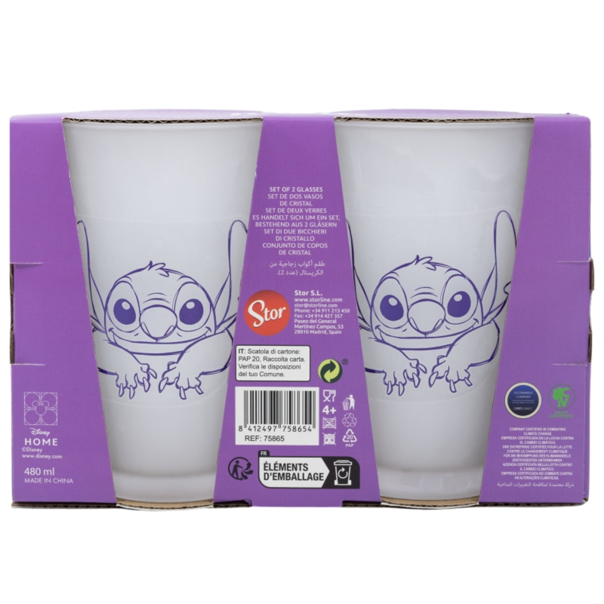 Disney Lilo & Stitch Gläser 2er Set à 490ml – Fanartikel für Kinder & Erwachsene