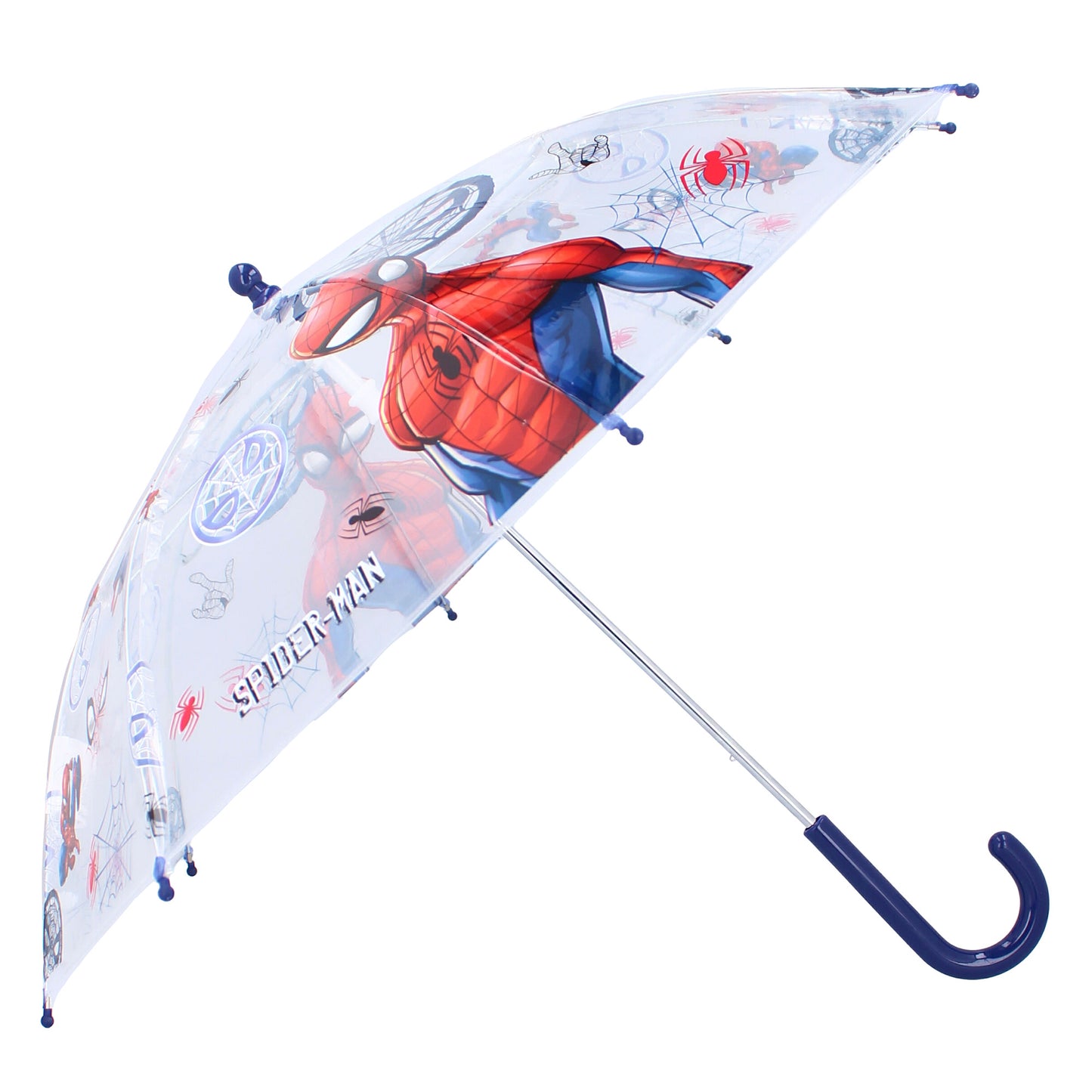 Spider-Man Regenschirm Ø 71 cm Rainy Days – Transparenter Kinderregenschirm mit Superhelden-Motiv