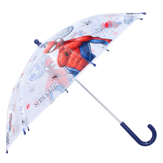 Spider-Man Regenschirm Ø 71 cm Rainy Days – Transparenter Kinderregenschirm mit Superhelden-Motiv