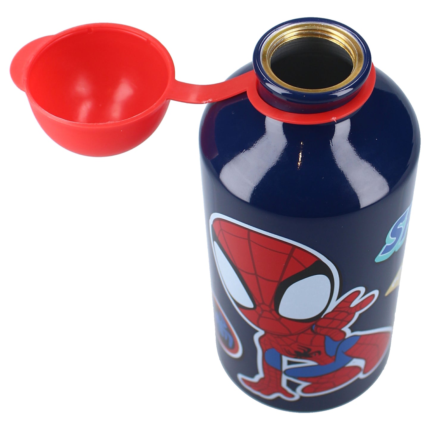 Spiderman Kinder Trinkflasche aus Aluminium 500 ml mit praktischem Verschluss und leichtem Design