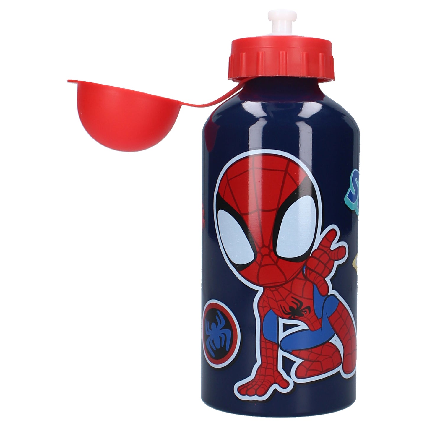 Spiderman Kinder Trinkflasche aus Aluminium 500 ml mit praktischem Verschluss und leichtem Design