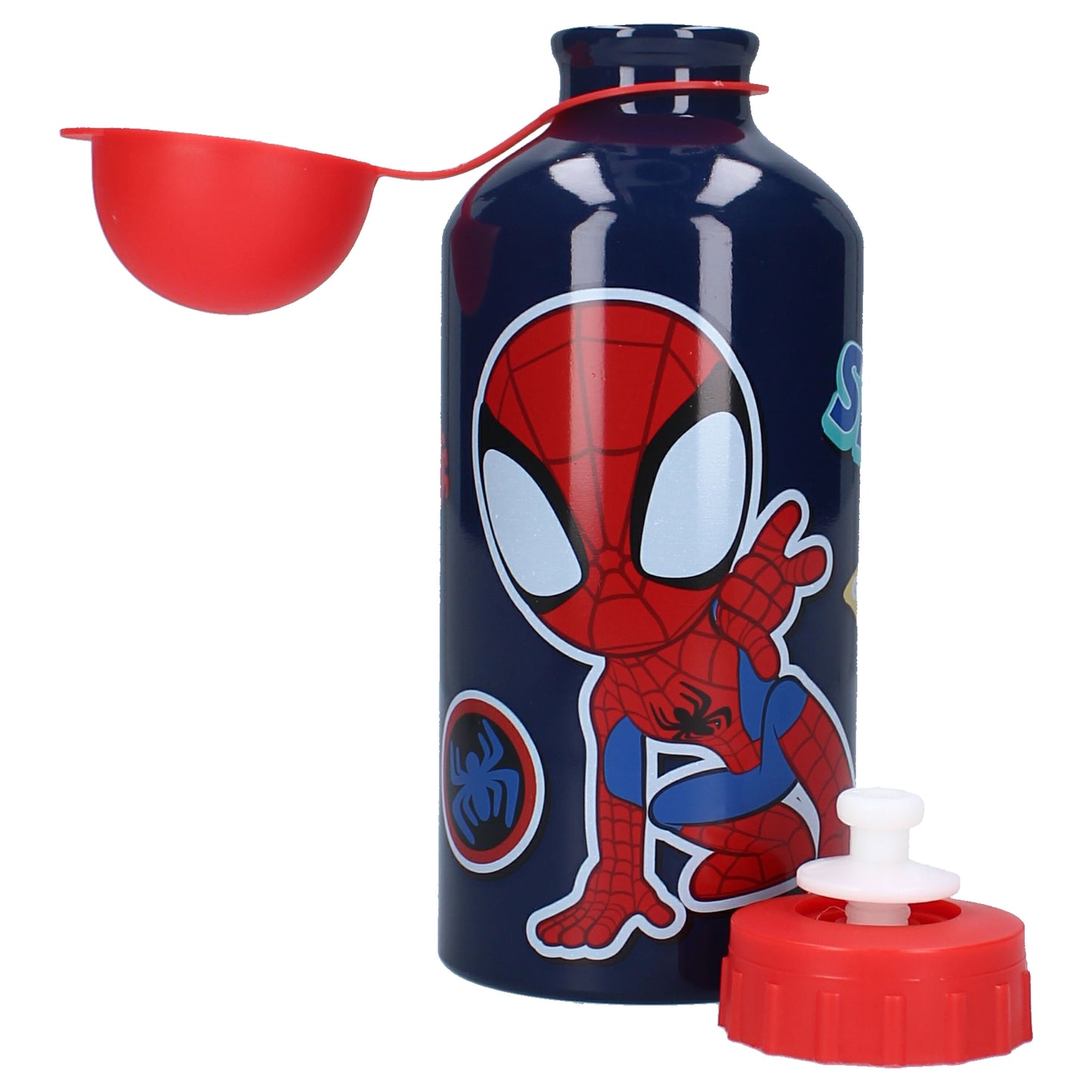 Spiderman Kinder Trinkflasche aus Aluminium 500 ml mit praktischem Verschluss und leichtem Design