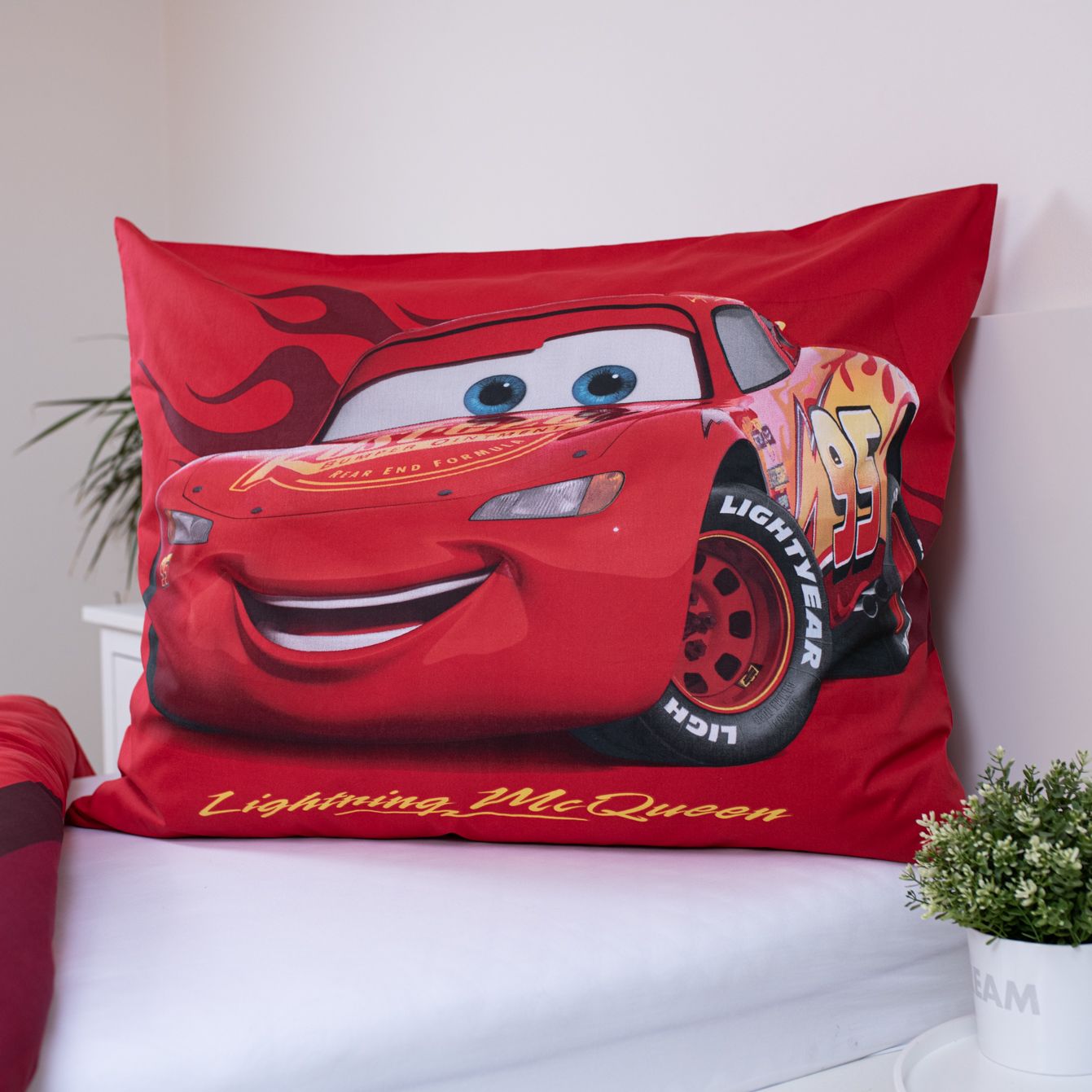 Cars Baumwolle Bettwäsche – Bettbezug 140x200 cm & Kissenbezug 70x90 cm