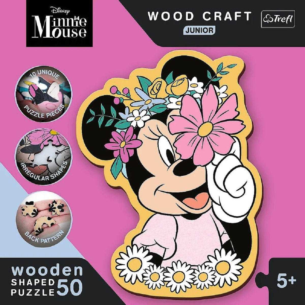 Minnie Mouse 50 Teile Holzpuzzle Bunte Disney-Deko für kleine Puzzler