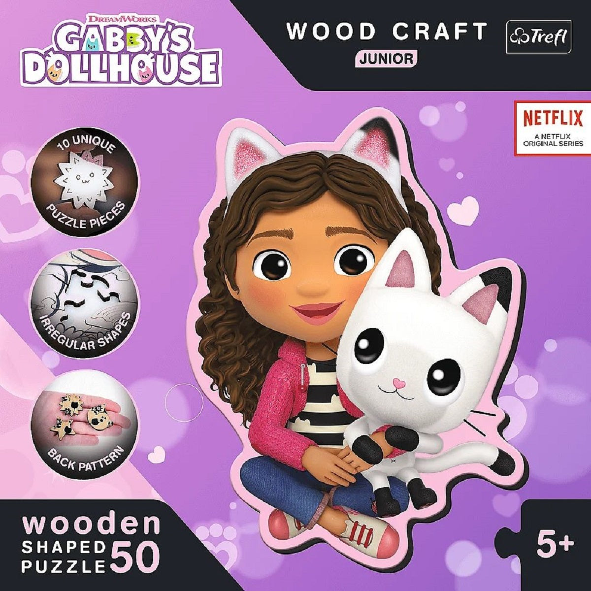 Gabby's Dollhouse Puzzle aus Holz – Robustes 50-teiliges Set für Kinder