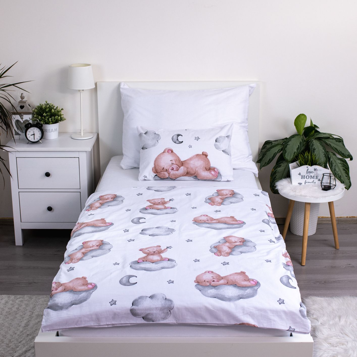 Teddy Bear Kinderbettwäsche – Bettbezug 100x135 cm & Kissenbezug 40x60 cm