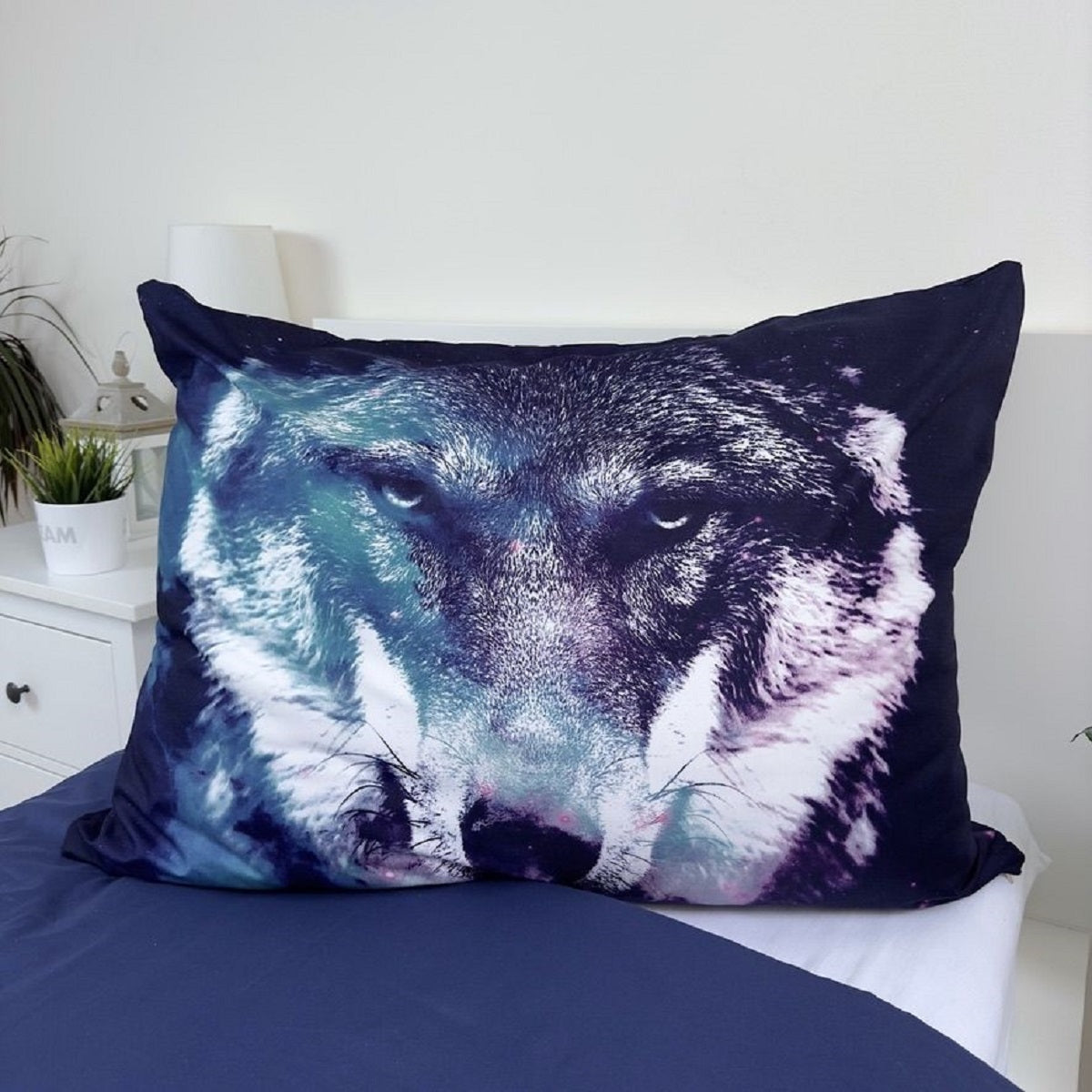 Blue Wolf Kuschelige Bettwäsche Polyester, 140x200 cm & 70x90 cm
