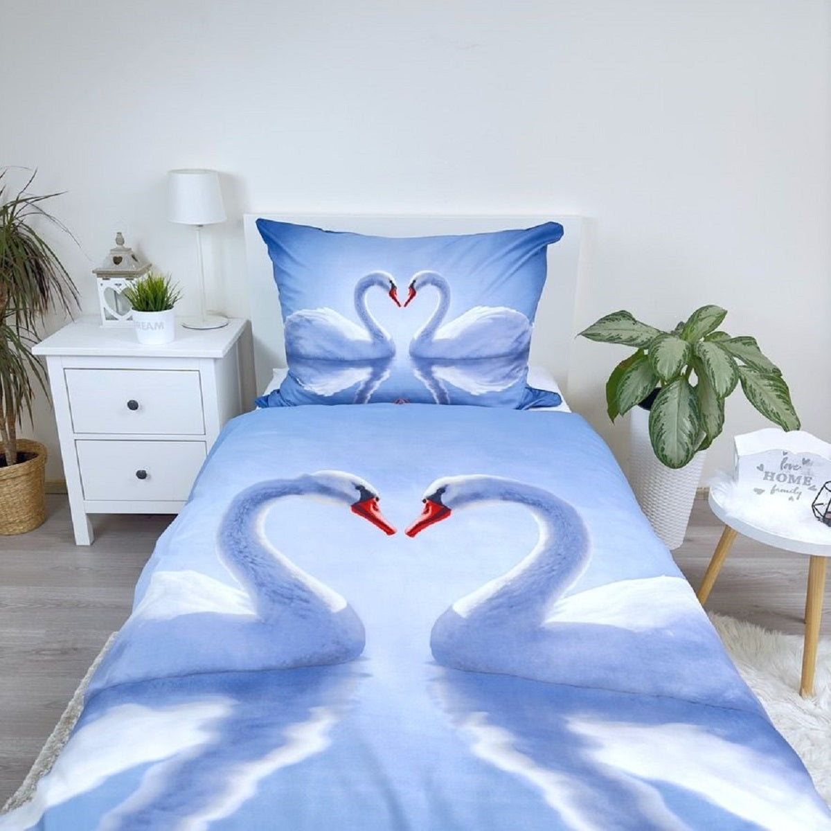 Swans Kuschelige Bettwäsche Polyester, 140x200 cm & 70x90 cm
