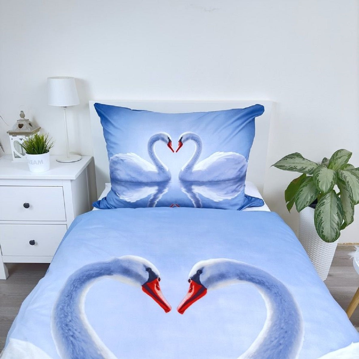 Swans Kuschelige Bettwäsche Polyester, 140x200 cm & 70x90 cm