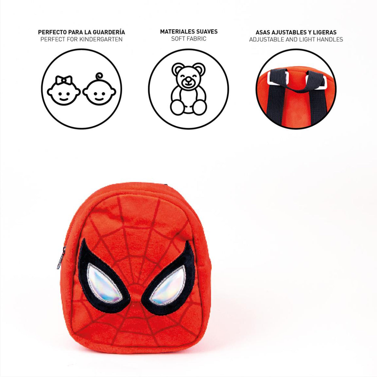 Spiderman Vorschulrucksack Weicher Plüsch-Rucksack für Jungen & Mädchen