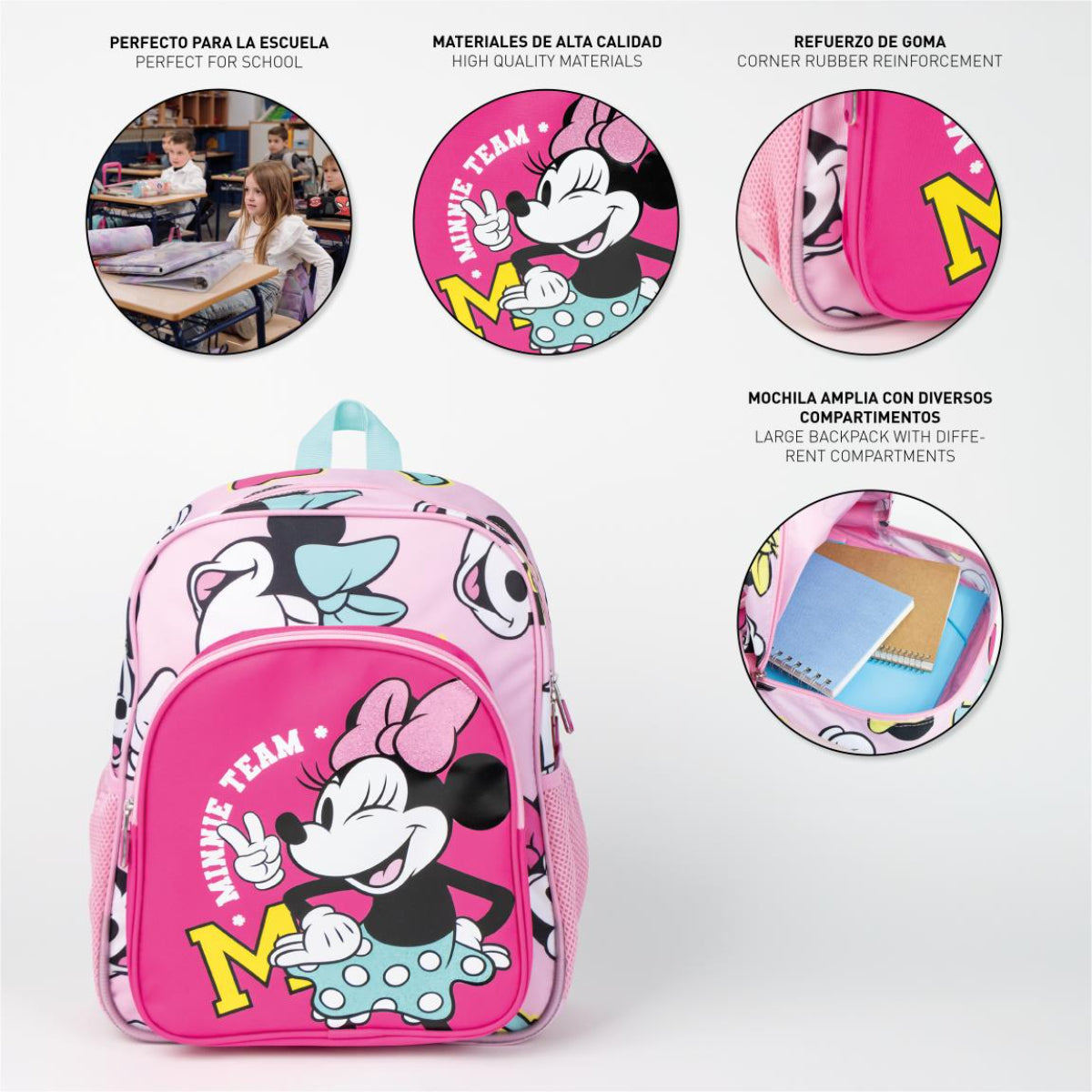 Disney Minnie Rucksack für Kinder – Freizeitrucksack & Kinderrucksack für Schule & Ausflüge