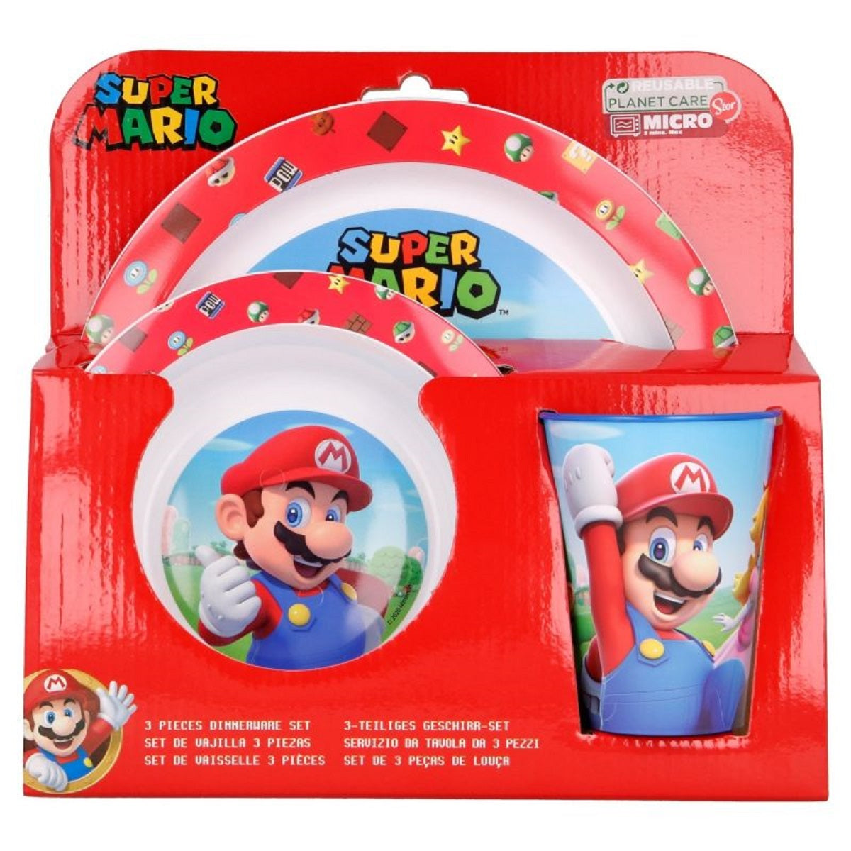 Super Mario Frühstücksset – 3-teiliges Set für Mario-Fans – Ideal für den täglichen Gebrauch