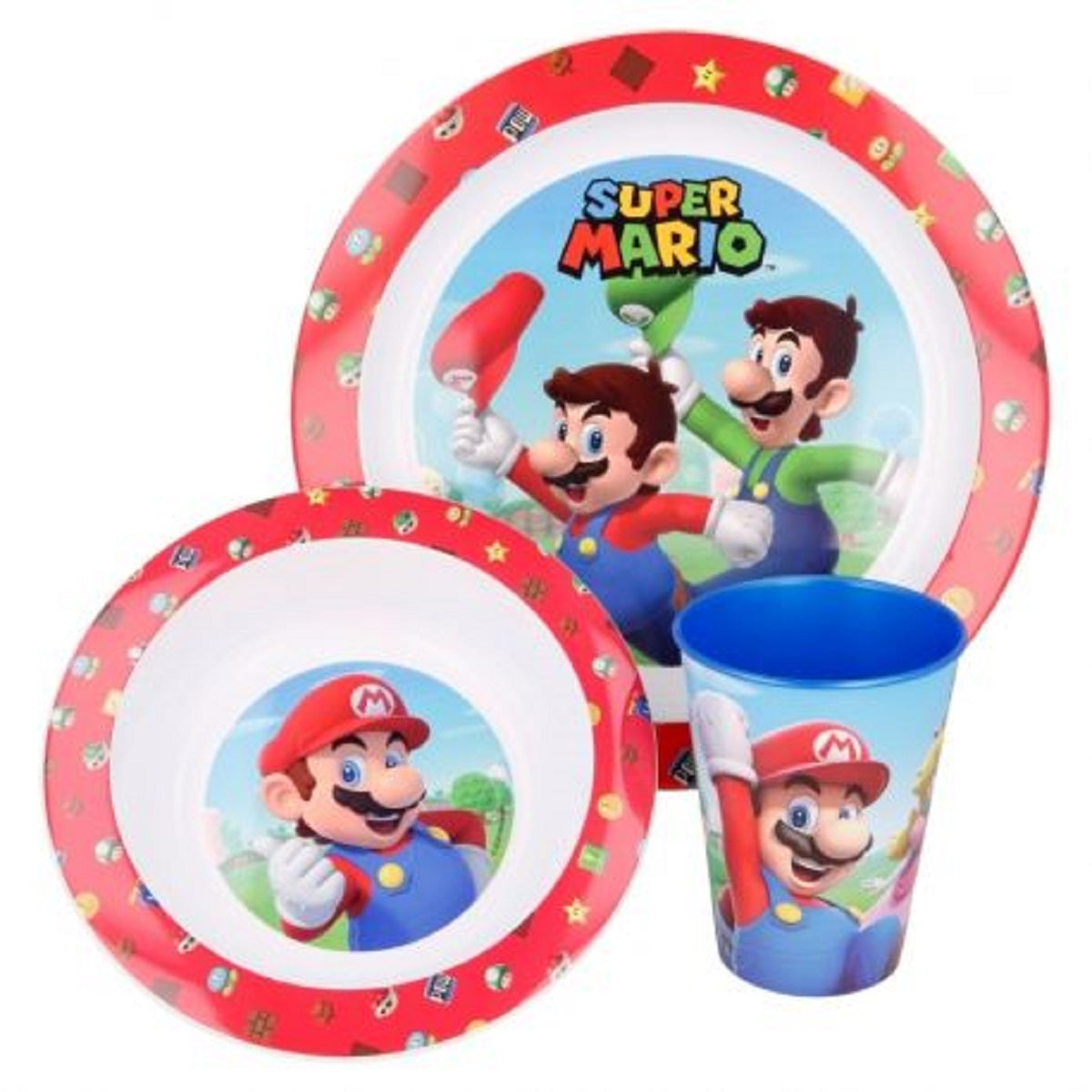 Super Mario Frühstücksset – 3-teiliges Set für Mario-Fans – Ideal für den täglichen Gebrauch