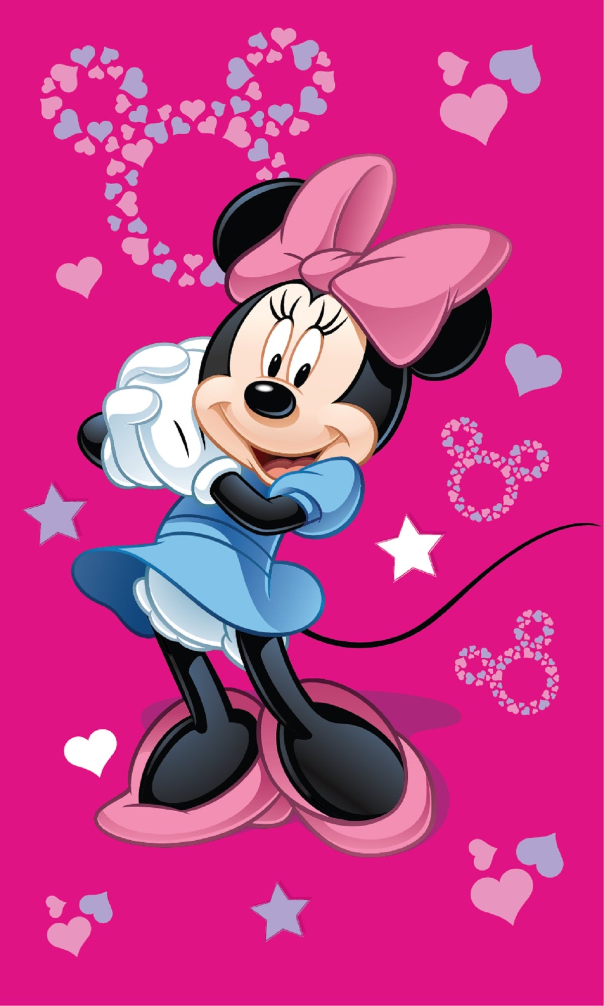 Disney Minnie Mouse Handtuch 100% Baumwolle, 30x50 cm, schnelltrocknend & bedruckt