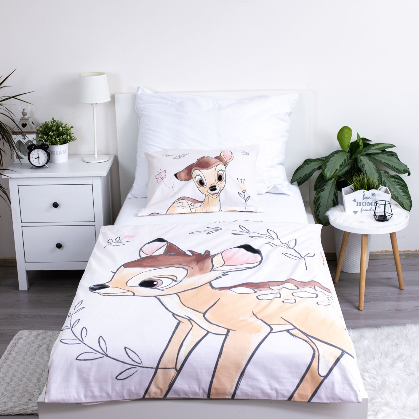 Disney Bambi Kinder Bettwäsche-Set – Bettbezug 100x135 cm + Kissenbezug 40x60 cm