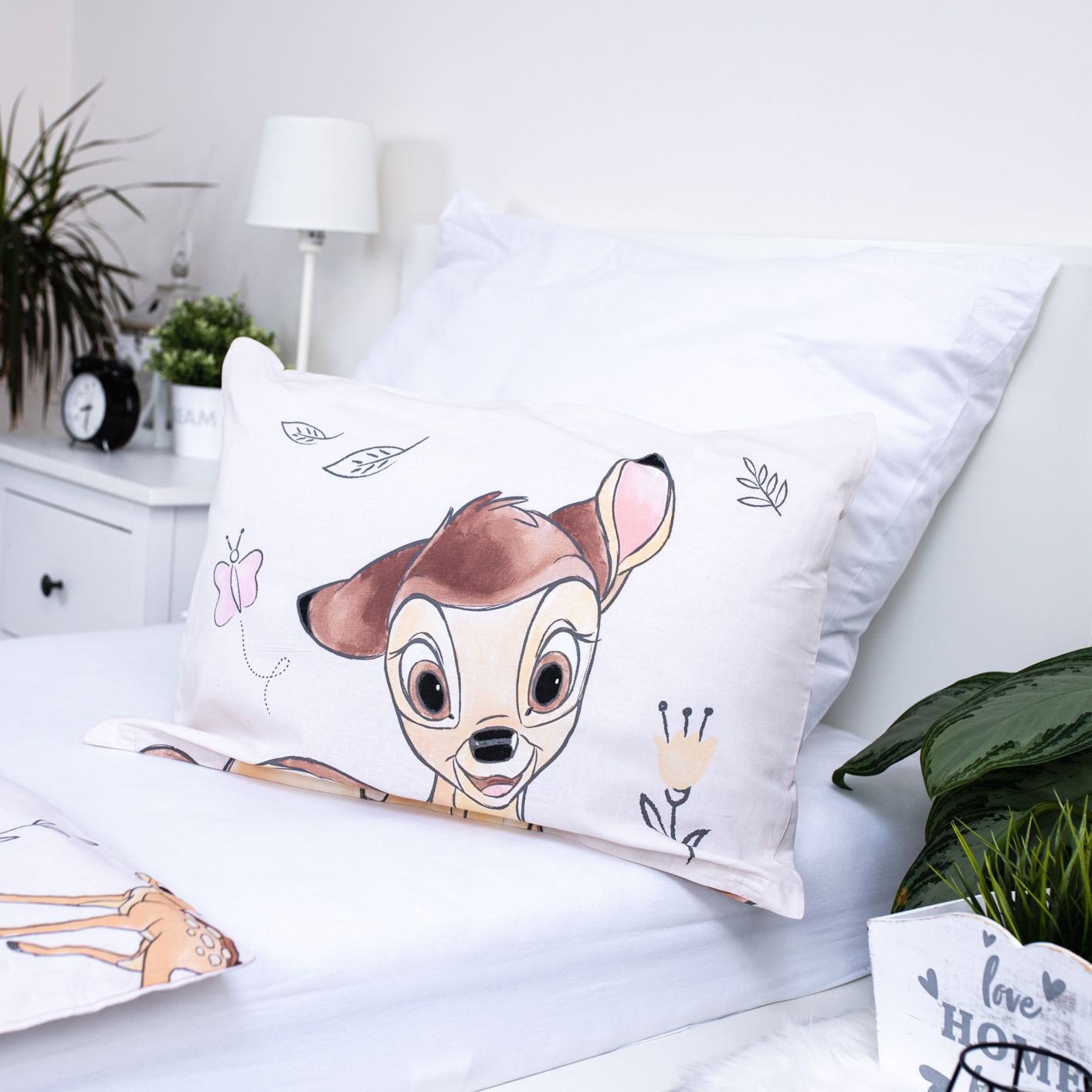 Disney Bambi Kinder Bettwäsche-Set – Bettbezug 100x135 cm + Kissenbezug 40x60 cm