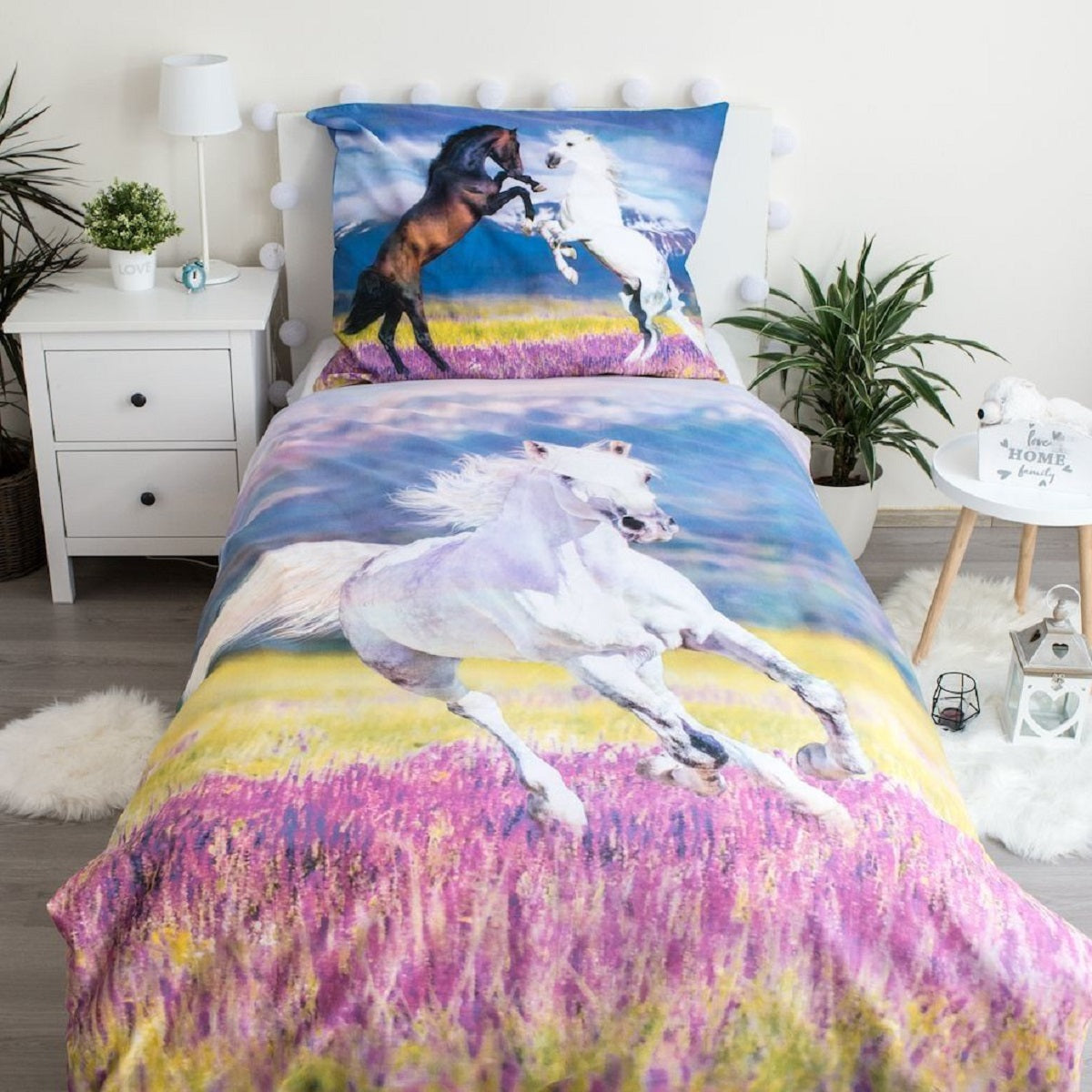Pferd Design Kuschelige Bettwäsche Baumwolle, 140x200 cm & 70x90 cm