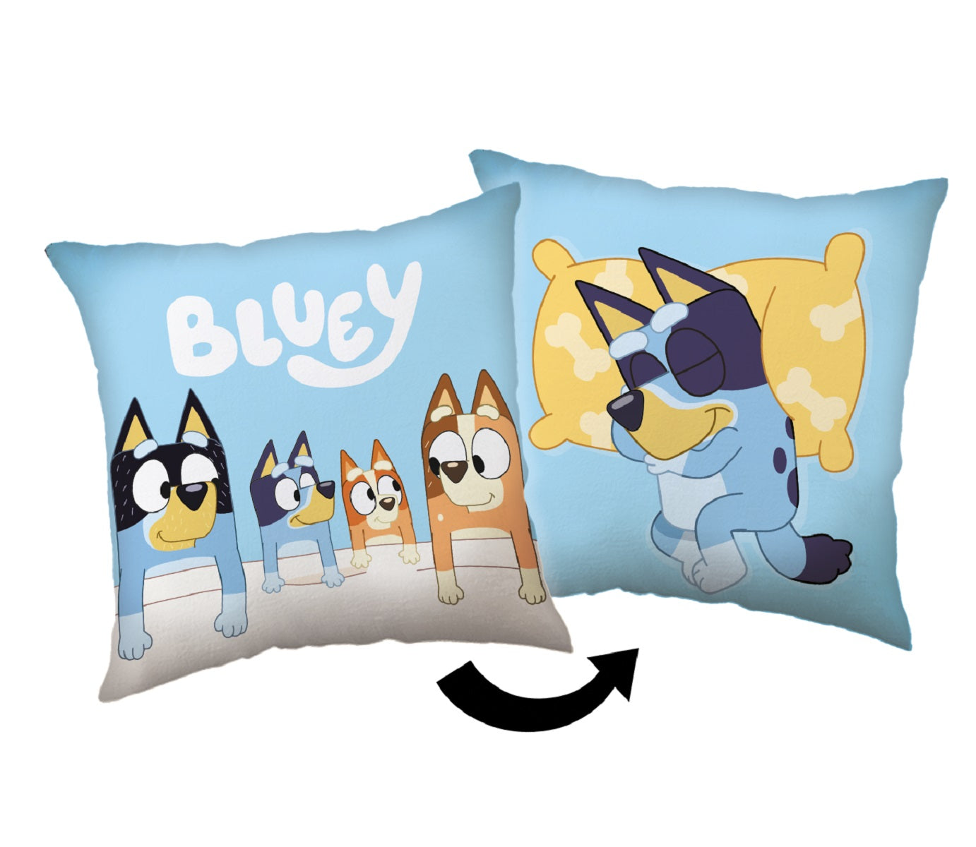 Bluey Kopfkissen (1 Stück) Premium Dekokissen mit beidseitigem Digitaldruck
