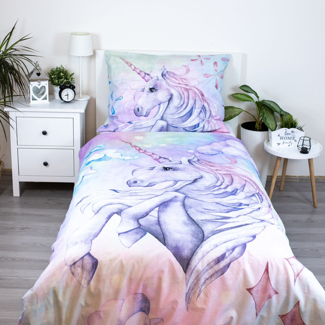 Unicorn Kuschelige Bettwäsche Baumwolle, 140x200 cm & 70x90 cm