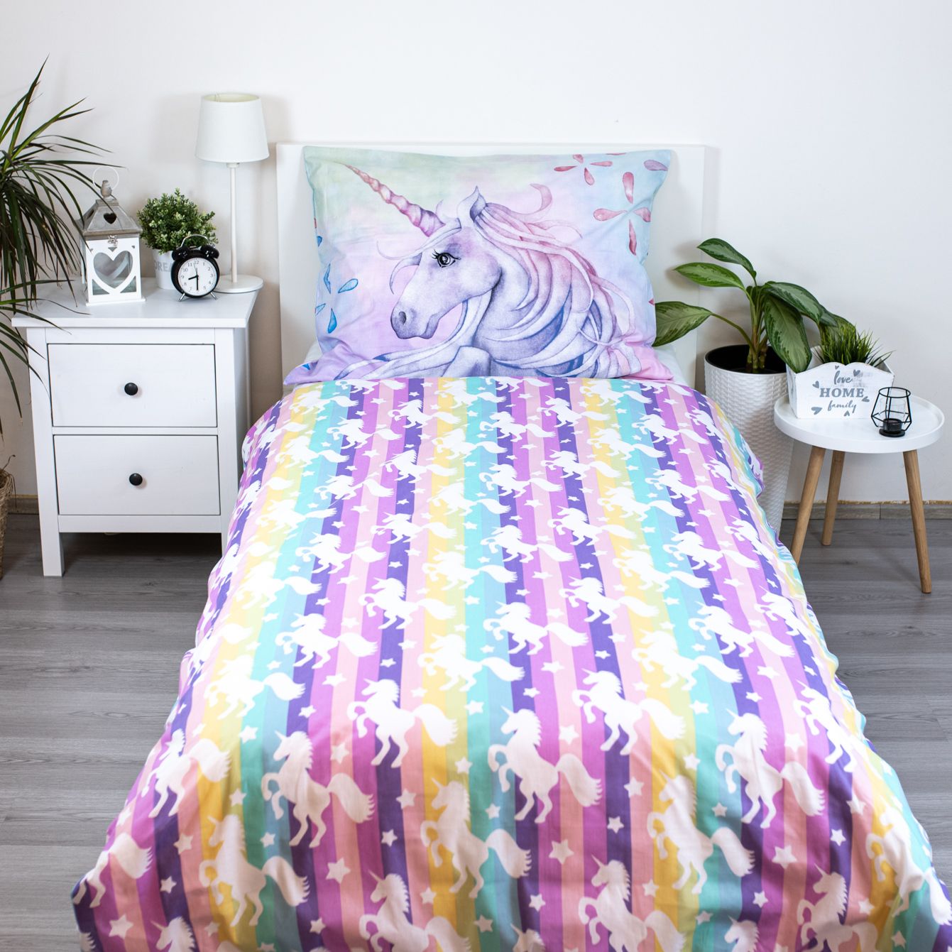 Unicorn Kuschelige Bettwäsche Baumwolle, 140x200 cm & 70x90 cm