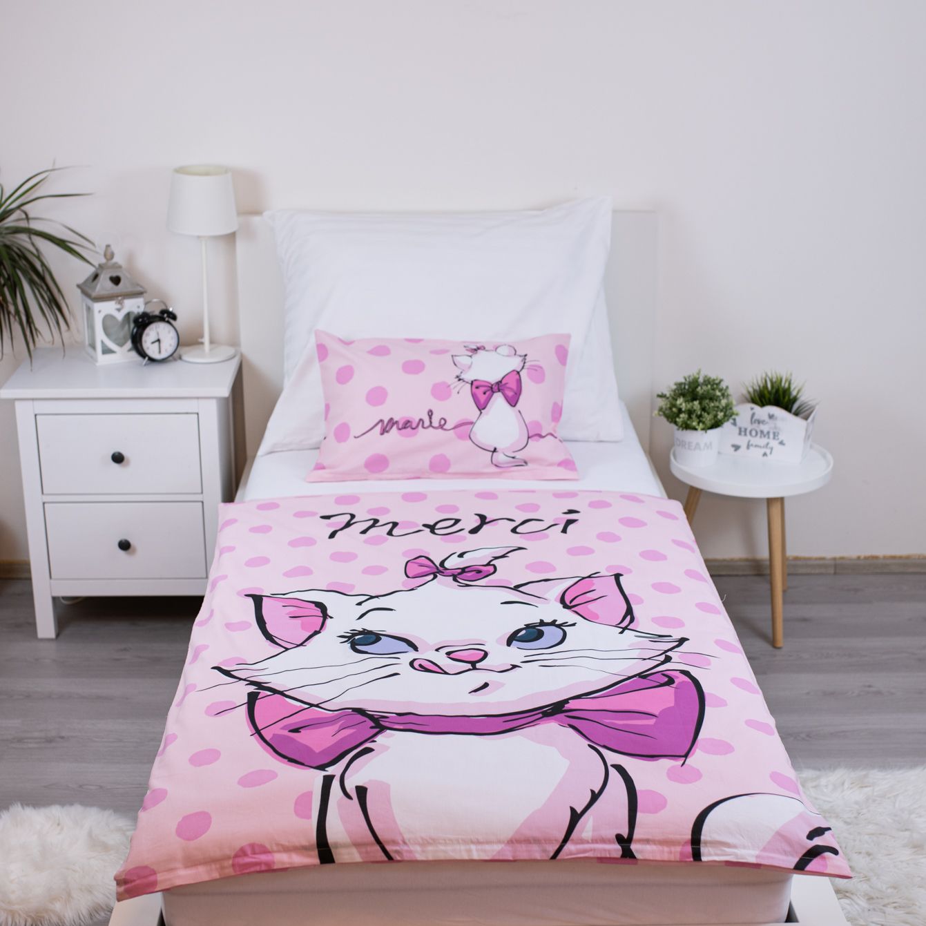 Disney Marie Kinderbettwäsche – Bettbezug 100x135 cm & Kissenbezug 40x60 cm
