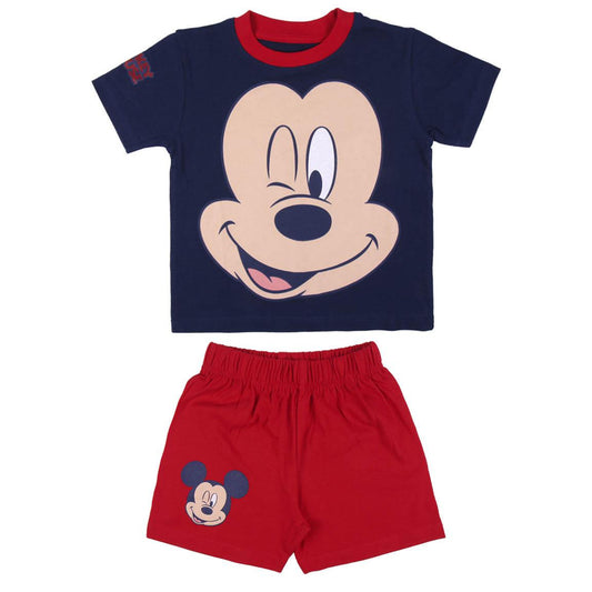 Disney Mickey Mouse Schlafanzug Kinder Pyjama T-Shirt & Short aus 100 % Baumwolle
