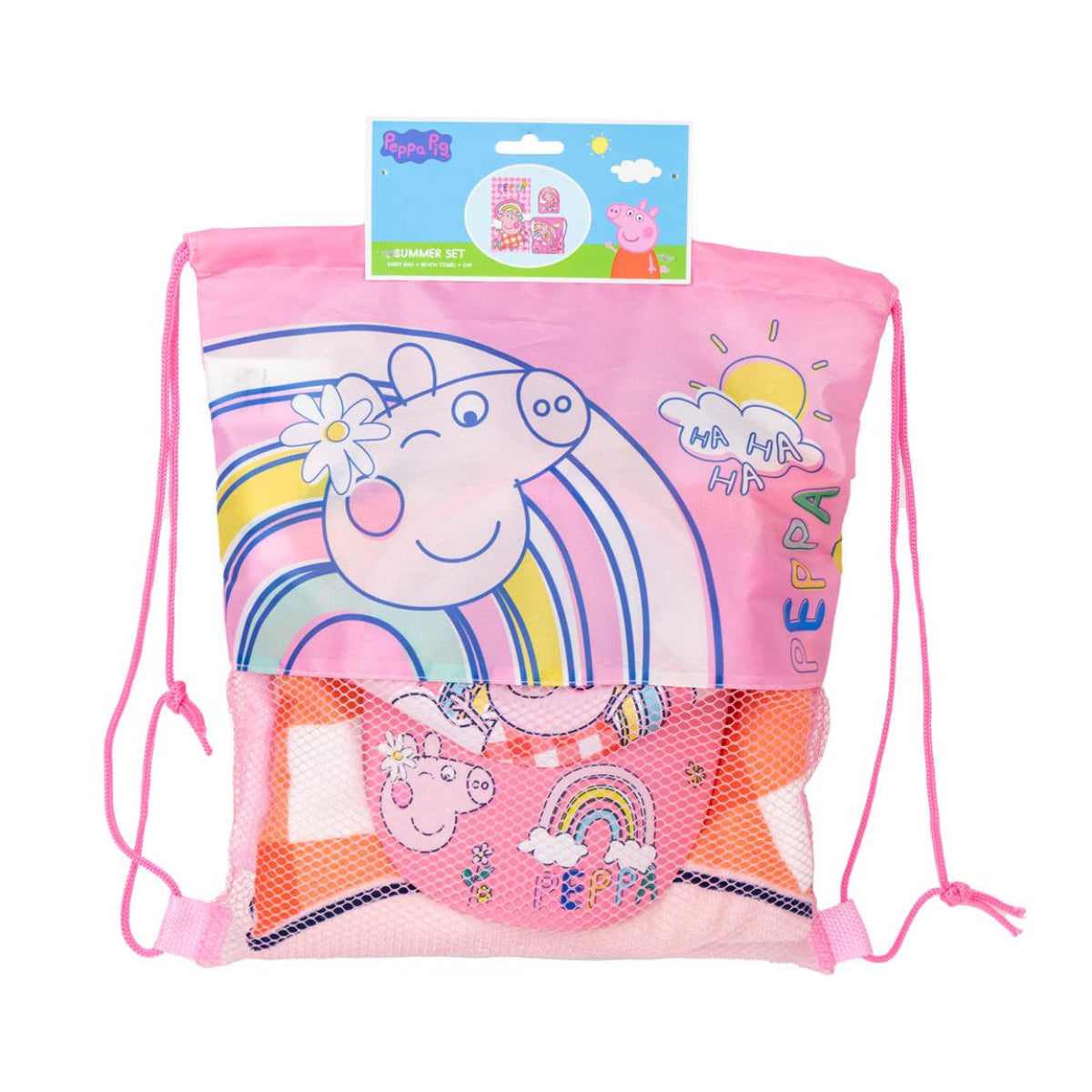 Peppa Pig Waschlappen-Set Handtücher im praktischen Beutel für Kinder