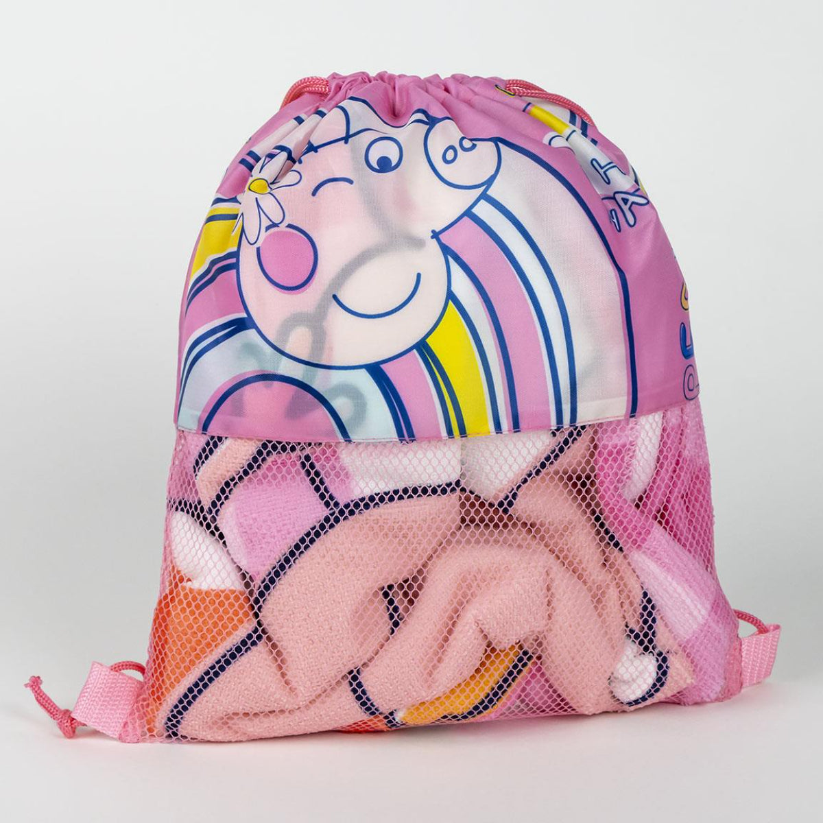 Peppa Pig Waschlappen-Set Handtücher im praktischen Beutel für Kinder