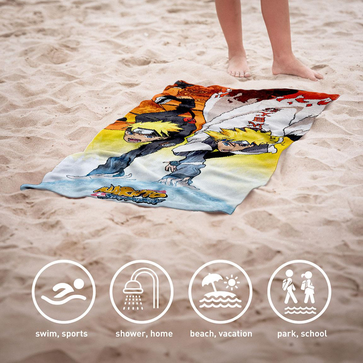 Naruto Badehandtuch aus 100% Baumwolle Strandtuch 70x140 cm