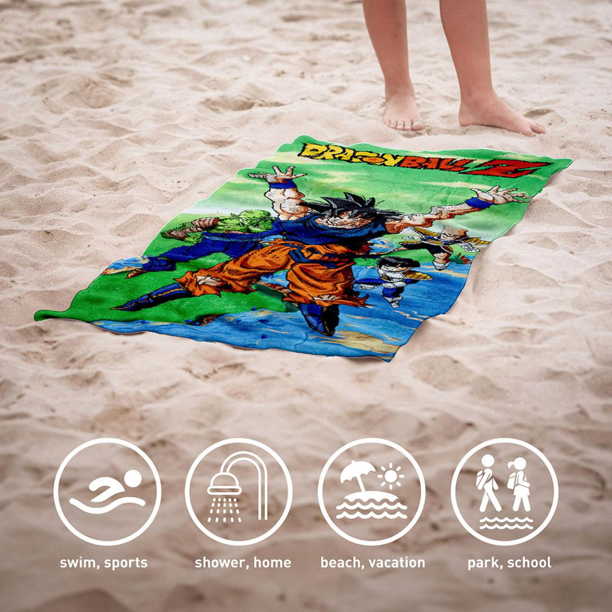 Dragon Ball Z Badehandtuch aus 100% Baumwolle Strandtuch 70x140 cm