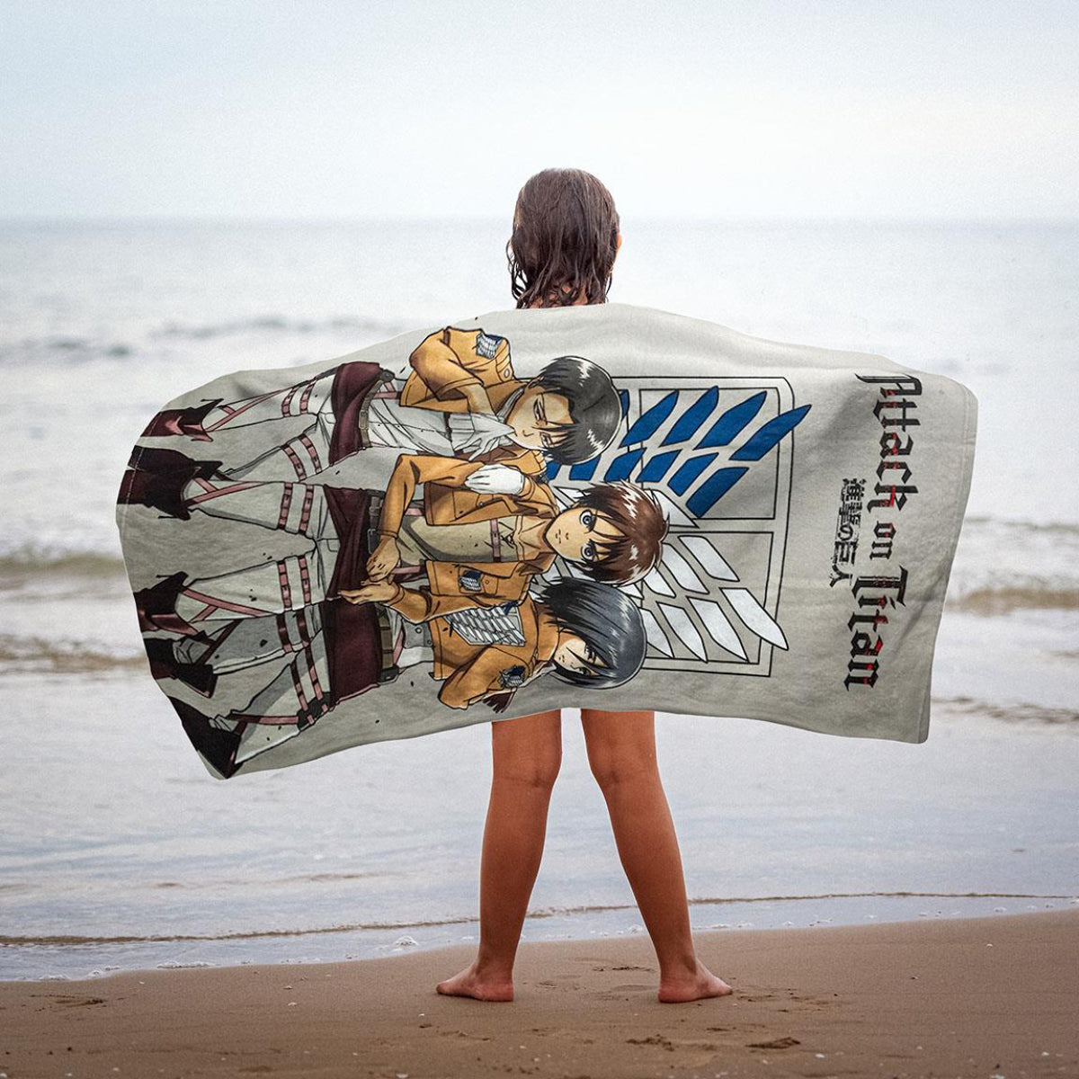 Attack on Titan Badehandtuch aus 100% Baumwolle Strandtuch 70x140 cm