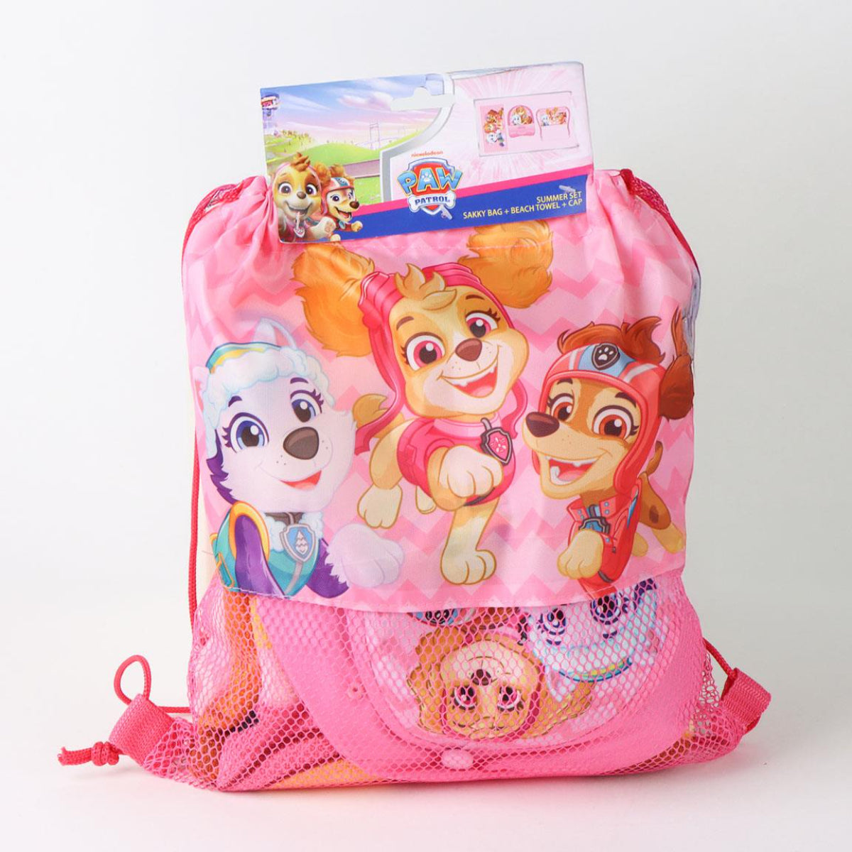Paw Patrol Kinder Set mit Strandtuch 70 × 140 cm Turnbeutel und Baseballkappe