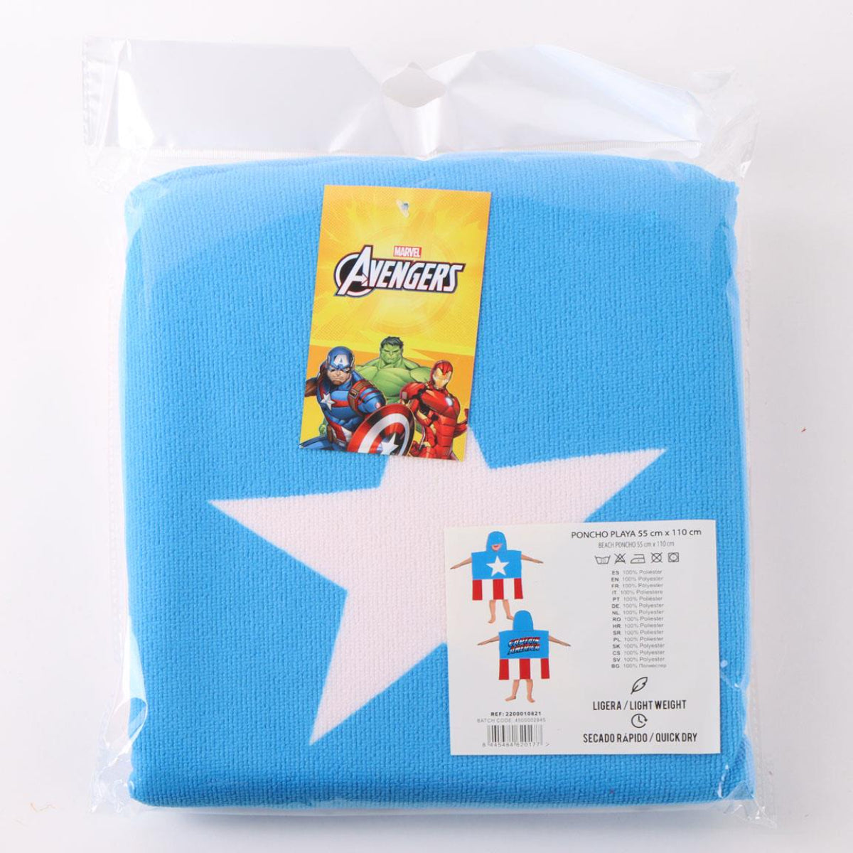 Marvel Avengers Kinder Badeponcho 53 × 53 cm 100% Polyester 250 gsm