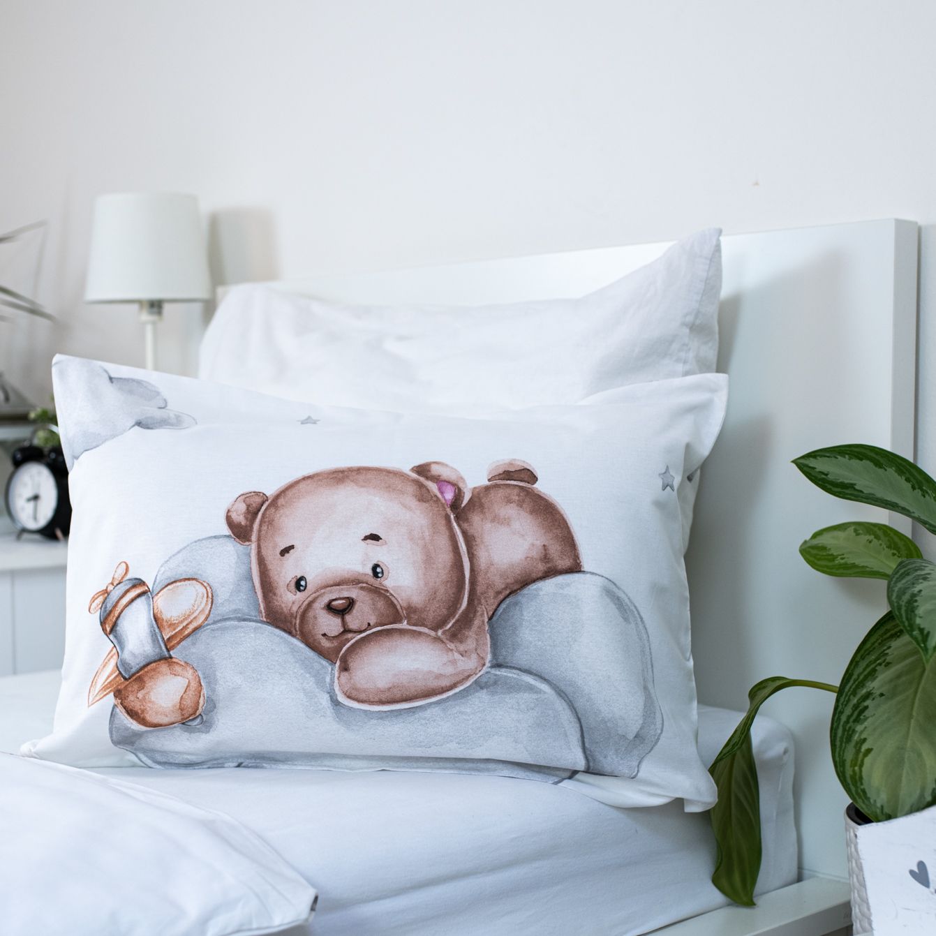 Teddy Bear Kinderbettwäsche – Bettbezug 100x135 cm & Kissenbezug 40x60 cm
