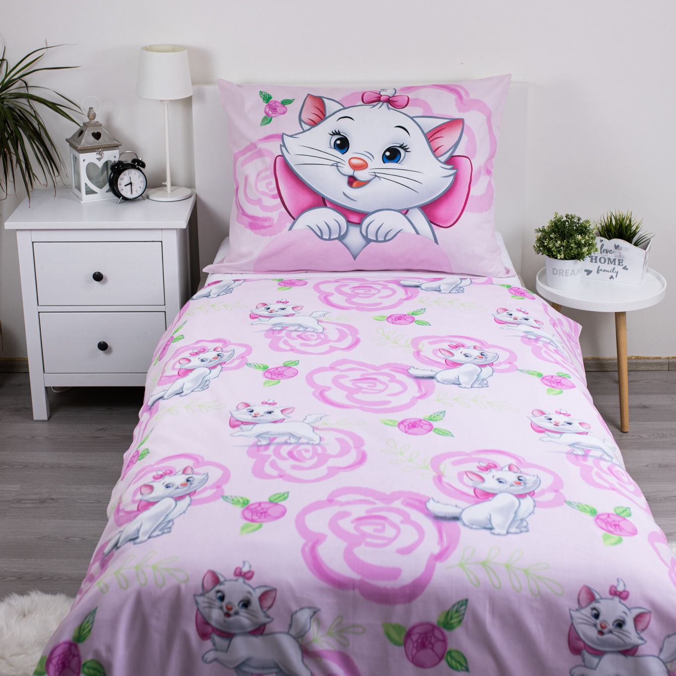 Disney Marie Cat Design Kuschelige Bettwäsche Baumwolle, 140x200 cm & 70x90 cm