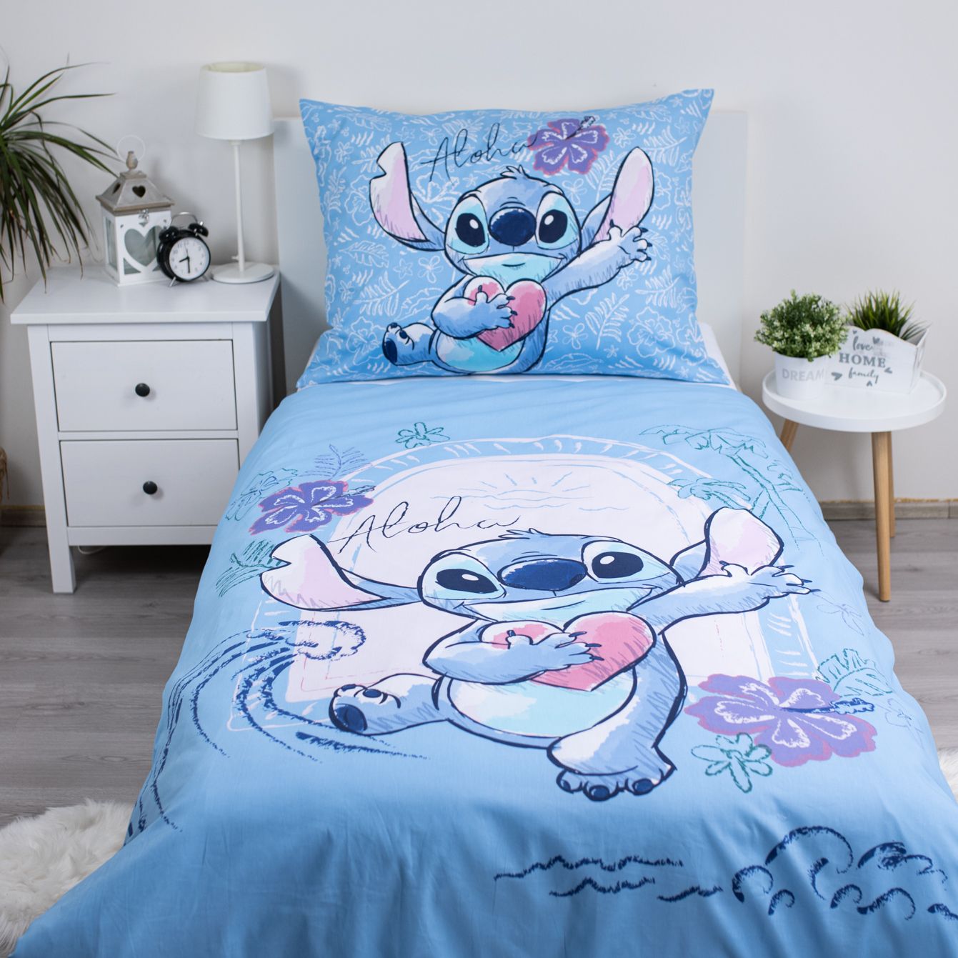 Lilo & Stitch Design Kuschelige Bettwäsche Baumwolle, 140x200 cm & 70x90 cm