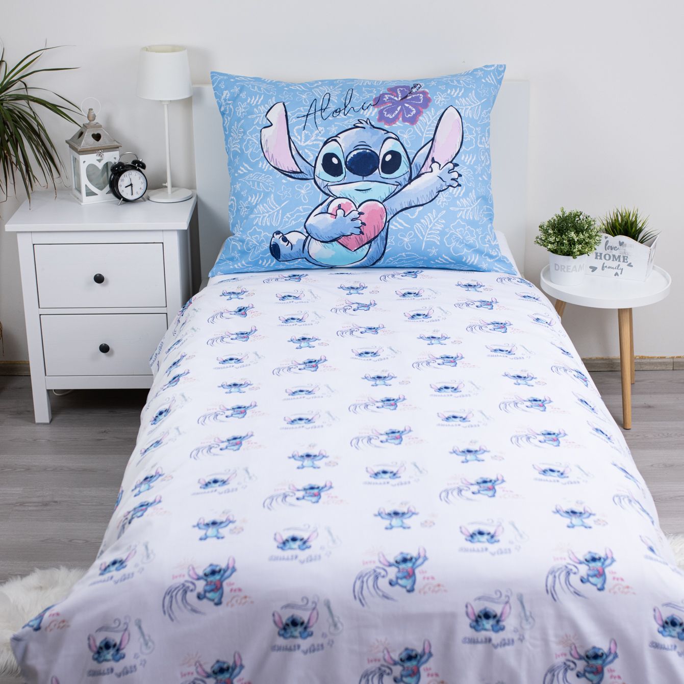 Lilo & Stitch Design Kuschelige Bettwäsche Baumwolle, 140x200 cm & 70x90 cm