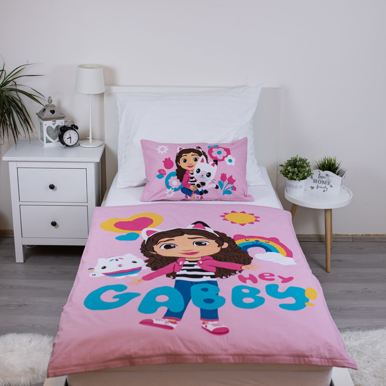 Gabby's Dollhouse Kinder Bettwäsche – Bettbezug 100x135 cm & Kissenbezug 40x60 cm